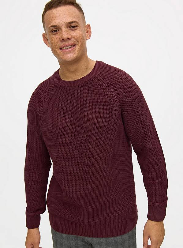 Dark Red Crew Neck Jumper L